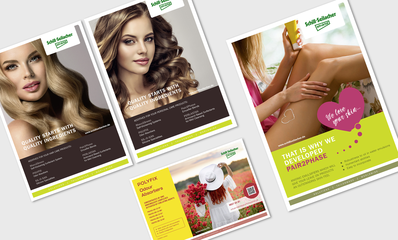 Design für verschiedene Anzeigen in Fachmagazinen